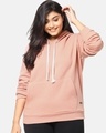 Shop Women's Plus Size Solid Stylish Casual Winter Hooded Sweatshirt-Front