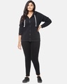 Shop Women's Plus Size Solid Stylish Casual Winter Zipper Hooded Sweatshirt-Full