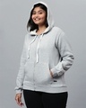 Shop Women's Grey Solid Stylish Casual Hooded Sweatshirt-Design