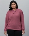 Shop Women's Maroon Solid Stylish Casual Sweatshirt-Front