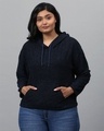 Shop Women's Blue Solid Stylish Casual Sweatshirt-Front