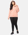 Shop Women's Plus Size Solid Stylish Casual Winter Zipper Hooded Sweatshirt-Full