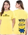 Shop Women's Yellow Invalid Opinion Graphic Printed Boyfriend T-shirt-Front
