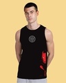 Shop Men's Black Iron Face Graphic Printed Vest-Front