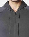 Shop Iron Gate Stylised Panel Zipper Hoodie-Full