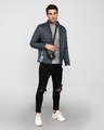 Shop Iron Grey Plain Puffer Jacket-Full