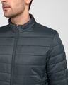 Shop Iron Grey Plain Puffer Jacket