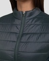 Shop Iron Grey Plain Puffer Jacket