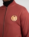 Shop Iron Man Badge Zipper Bomber Jacket