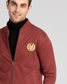 Shop Iron Man Badge Zipper Bomber Jacket