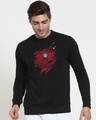 Shop Men's Black Iron Man of War Graphic Printed Sweatshirt-Front