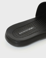 Shop Men's Black Ironman Printed Adjustable Strap Comfysole Sliders