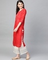 Shop Women's Red Cotton Embellished A Line Kurta-Design