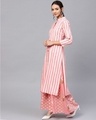Shop Women's Cotton Pink & Off White Printed A Line Kurta Palazzo Set-Design