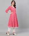 Shop Women's Cotton Pink Bandhani Printed Anarkali Kurta-Design