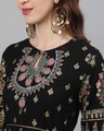 Shop Women's Rayon Black Embroidered Anarkali Kurta-Full