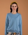 Shop Island Blue Fleece Light Sweatshirt-Front