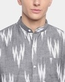 Shop Grey Handwoven Ikat Shirt