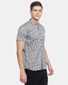 Shop Grey Stripes Handwoven Ikat Shirt-Design