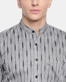 Shop Grey Stripes Handwoven Ikat Shirt