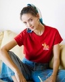 Shop Jerry Relax Boyfriend T-Shirt (TJL) Bold Red-Front