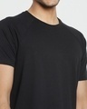 Shop Jet Black Apple Cut Raglan Half Sleeve T-Shirt