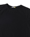 Shop Jet Black Apple Cut Raglan Half Sleeve T-Shirt