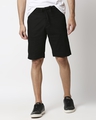 Shop Jet Black Comfort Shorts-Front
