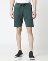 Shop Jet Black Dark Forest Green Zipper Shorts Combo-Design
