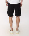 Shop Jet Black  Fleece Cargo Pocket Shorts-Design