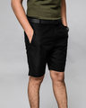 Shop Jet Black Lightweight Slim Oxford Shorts-Design