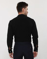 Shop Jet Black Mandarin Collar Full Sleeve Pique Shirt-Design
