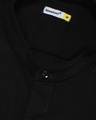 Shop Jet Black Mandarin Collar Full Sleeve Pique Shirt