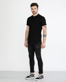 Shop Jet Black Mandarin Collar Pique Shirt-Full