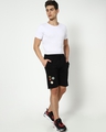 Shop Jet Black Men's Fashion Collabs AOP Shorts-Full