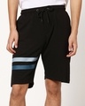 Shop Men's Black Strip Shorts-Front