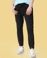 Shop Jet Black Mens's Chino Joggers-Front