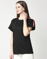 Shop Women's Black & Pink Side Panel Boyfriend T-shirt-Design
