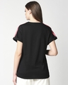 Shop Women's Black & Pink Side Panel Boyfriend T-shirt-Full