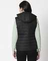 Shop Women's Black Puffer Jacket With Detachable Hood-Full