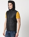 Shop Men's Black Puffer Jacket With Detachable Hood-Design