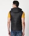 Shop Men's Black Puffer Jacket With Detachable Hood-Full