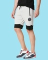 Shop Jet Black-Quiet Grey Plain Fashion Collabs Zipper Shorts-Front