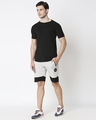 Shop Jet Black-Quiet Grey Plain Fashion Collabs Zipper Shorts