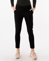 Shop Jet Black Lightweight Slim Oxford Pants-Front