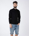 Shop Jet Black Neps Slim Fit Full Sleeve Shirt-Full