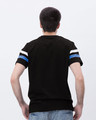 Shop Jet Black-White-Capri Blue Sports Trim T-Shirt-Design