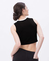 Shop Jet Black-White Contrast Rib Tank Top-Design