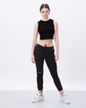 Shop Jet Black-White Contrast Rib Tank Top-Full