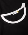 Shop Jet Black-White 3/4th Sleeve Ringer T-Shirt